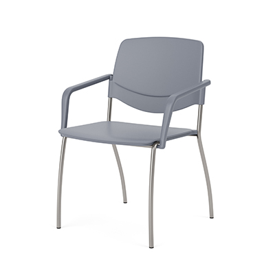 Sutro grey poly silver 4-leg base