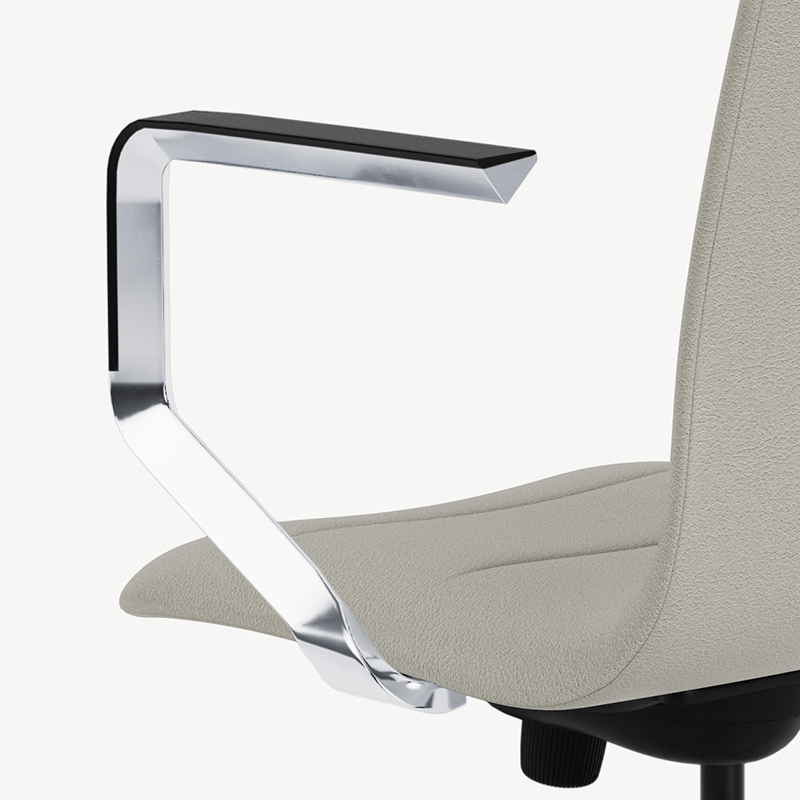 Polished cantilever arm with black armrest #97A