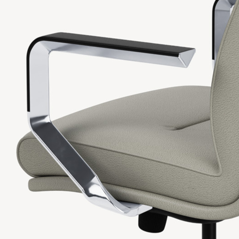 Polished fixed cantilever with black armrest #97A