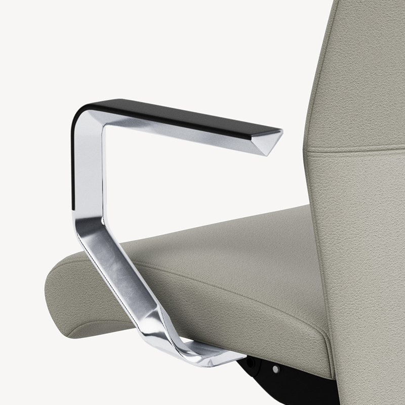 Polished cantilever with black armrest #97A